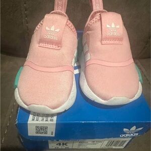 Adidas Kids Pink and White Sneakers
